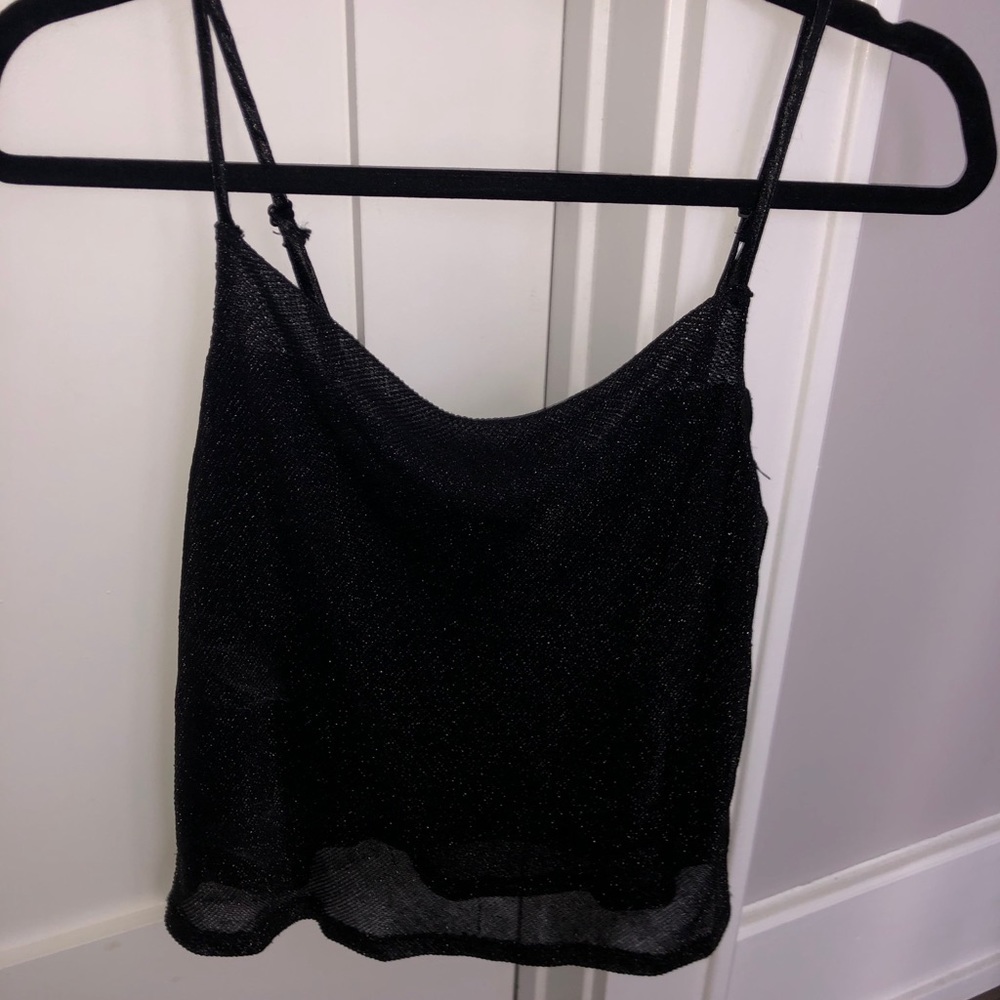 Shimmery black tank top